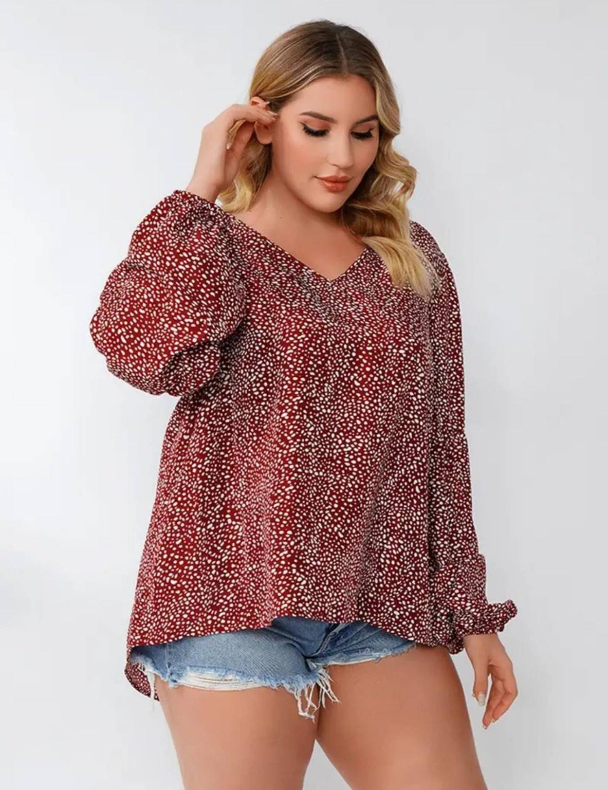 CasualBalloonSleevePrintedWomenMaroon_WhiteTop-3_jpg.jpg