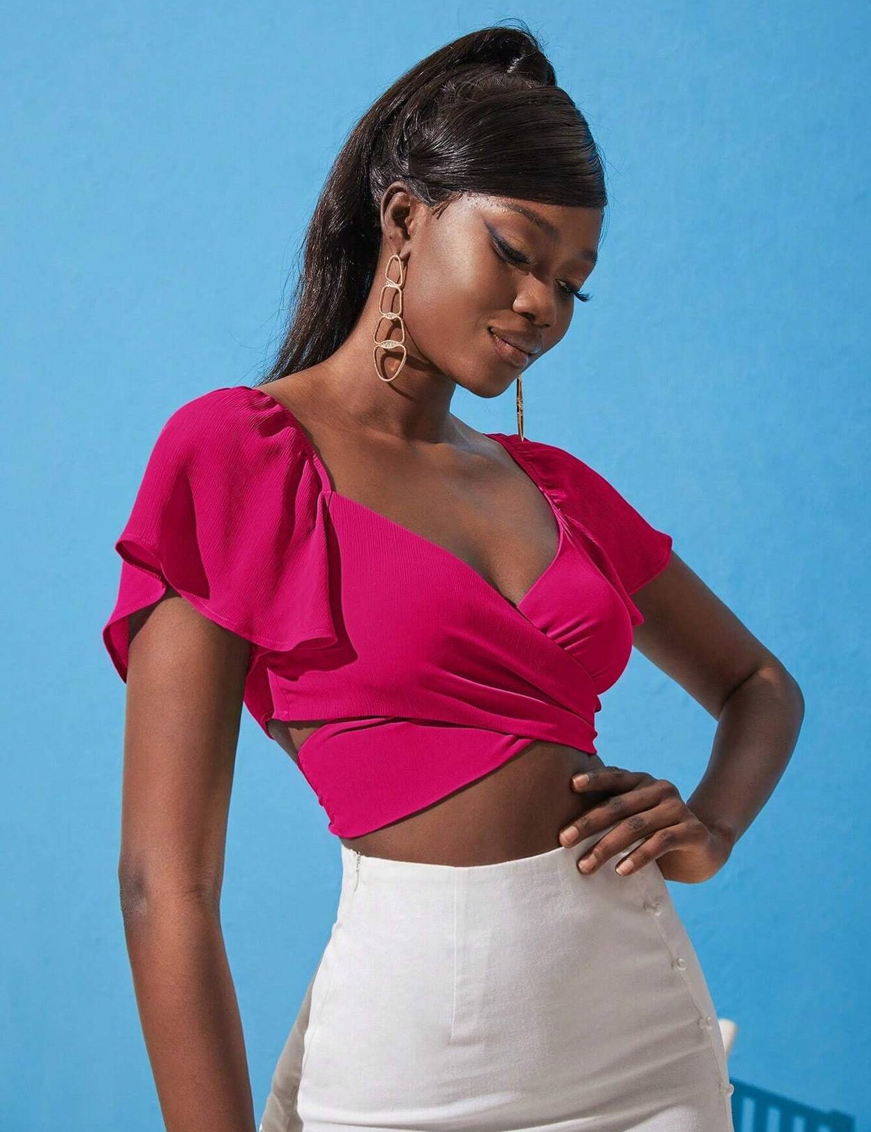 CasualFlaredSleevesSolidWomenPinkTop-3_jpg.jpg