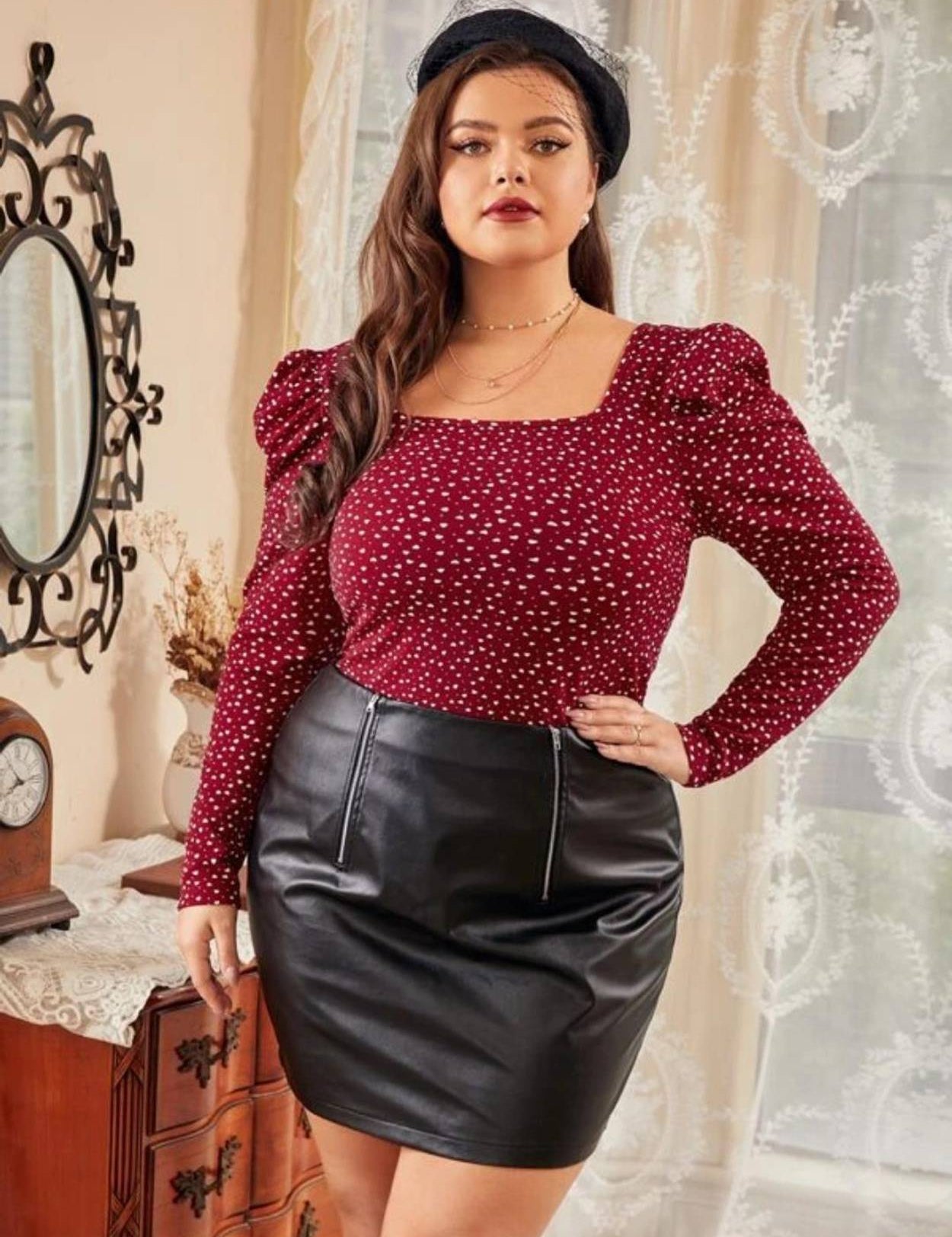 CasualPuffSleevesPrintedWomenMaroon_WhiteTop-0_jpg.jpg