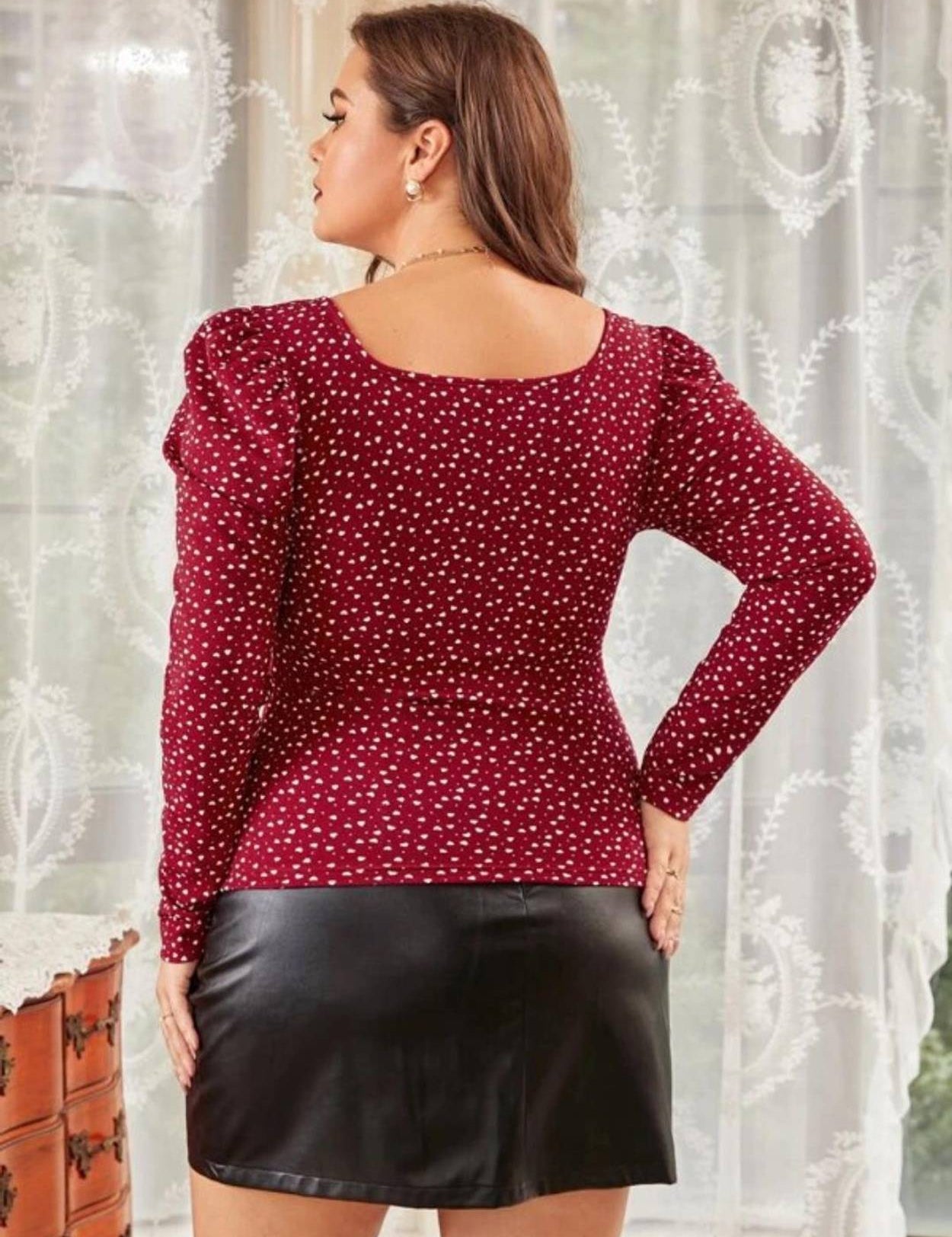 CasualPuffSleevesPrintedWomenMaroon_WhiteTop-1_jpg.jpg