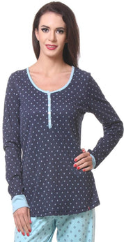 KOTTY  Casual Regular Sleeves Printed Women Blue Top