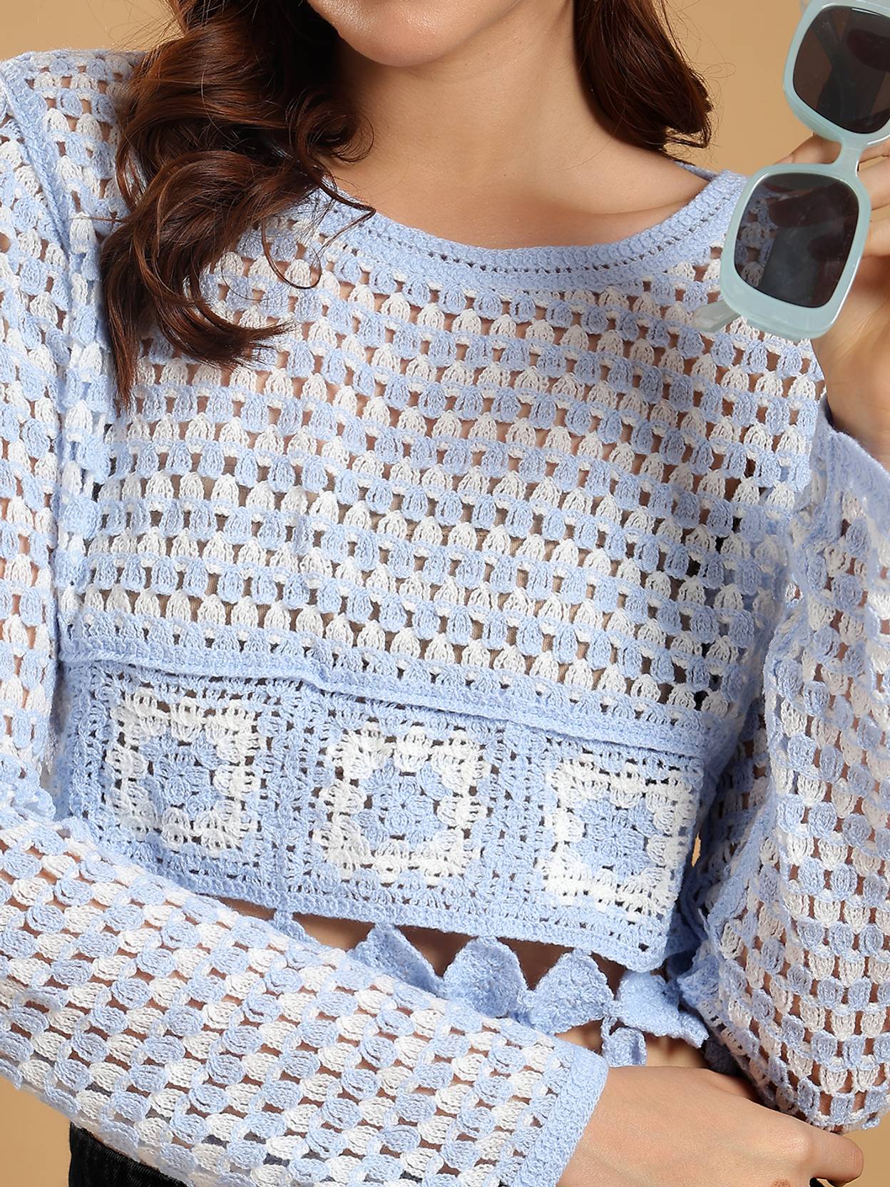 KOTTY Casual Regular Sleeves Printed Women Blue Top