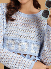 KOTTY Casual Regular Sleeves Printed Women Blue Top