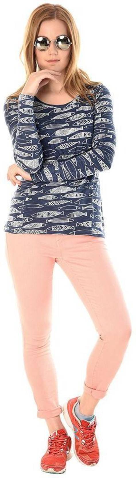 KOTTY  Casual Regular Sleeves Printed Women Blue Top