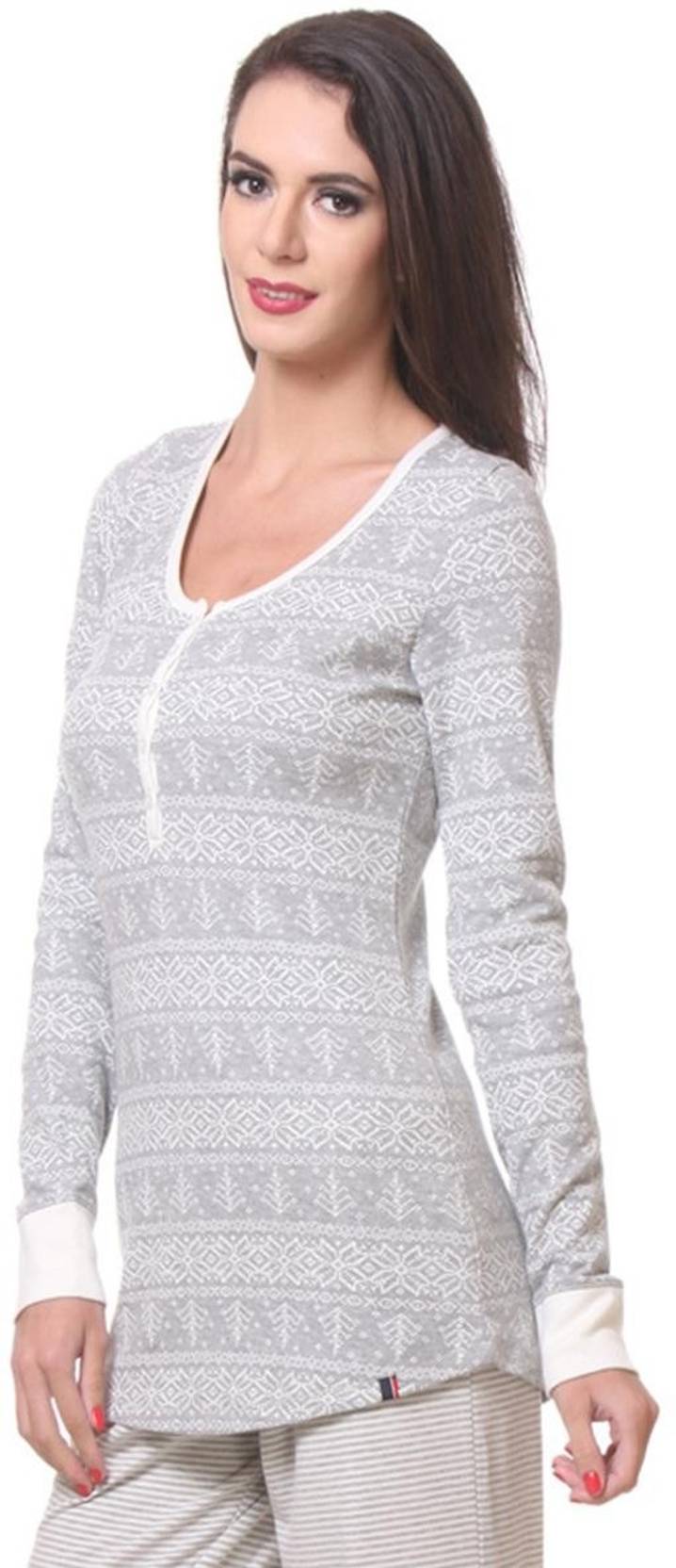 KOTTY  Casual Regular Sleeves Printed Women Grey Top