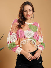 KOTTY Casual Regular Sleeves Printed Women Multicolor Top