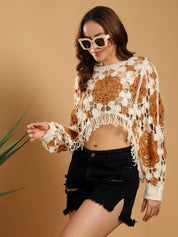 KOTTY Casual Regular Sleeves Printed Women Multicolor Top