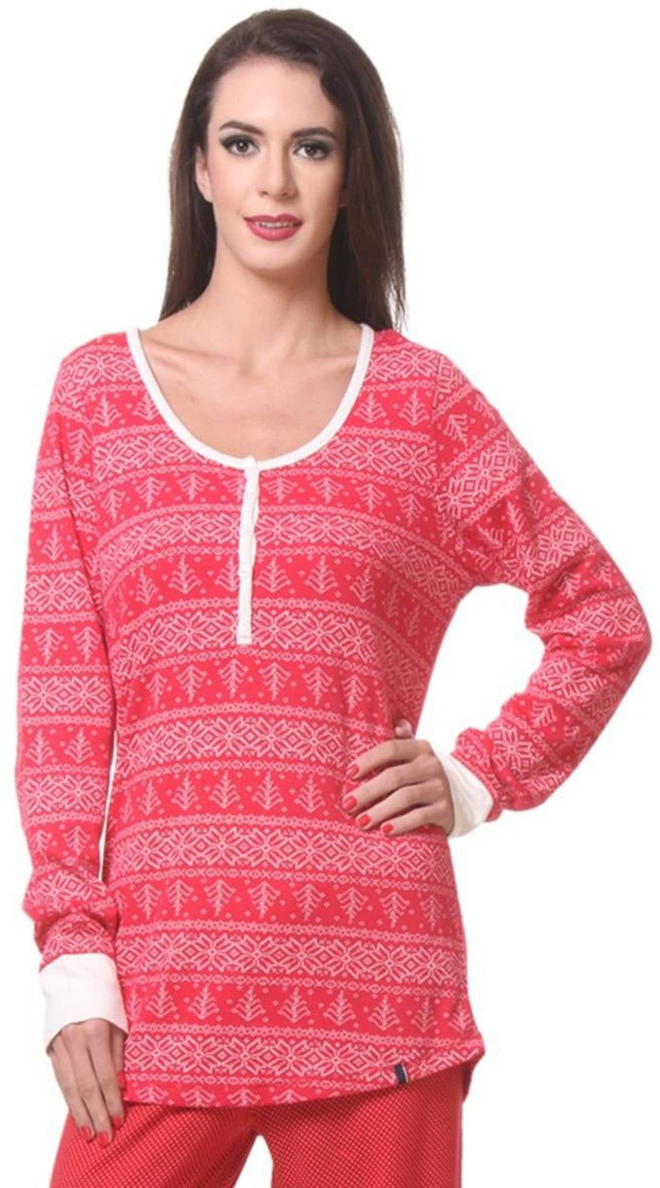 KOTTY  Casual Regular Sleeves Printed Women Red Top