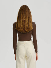 KOTTY  Casual Regular Sleeves Solid Women Brown Top