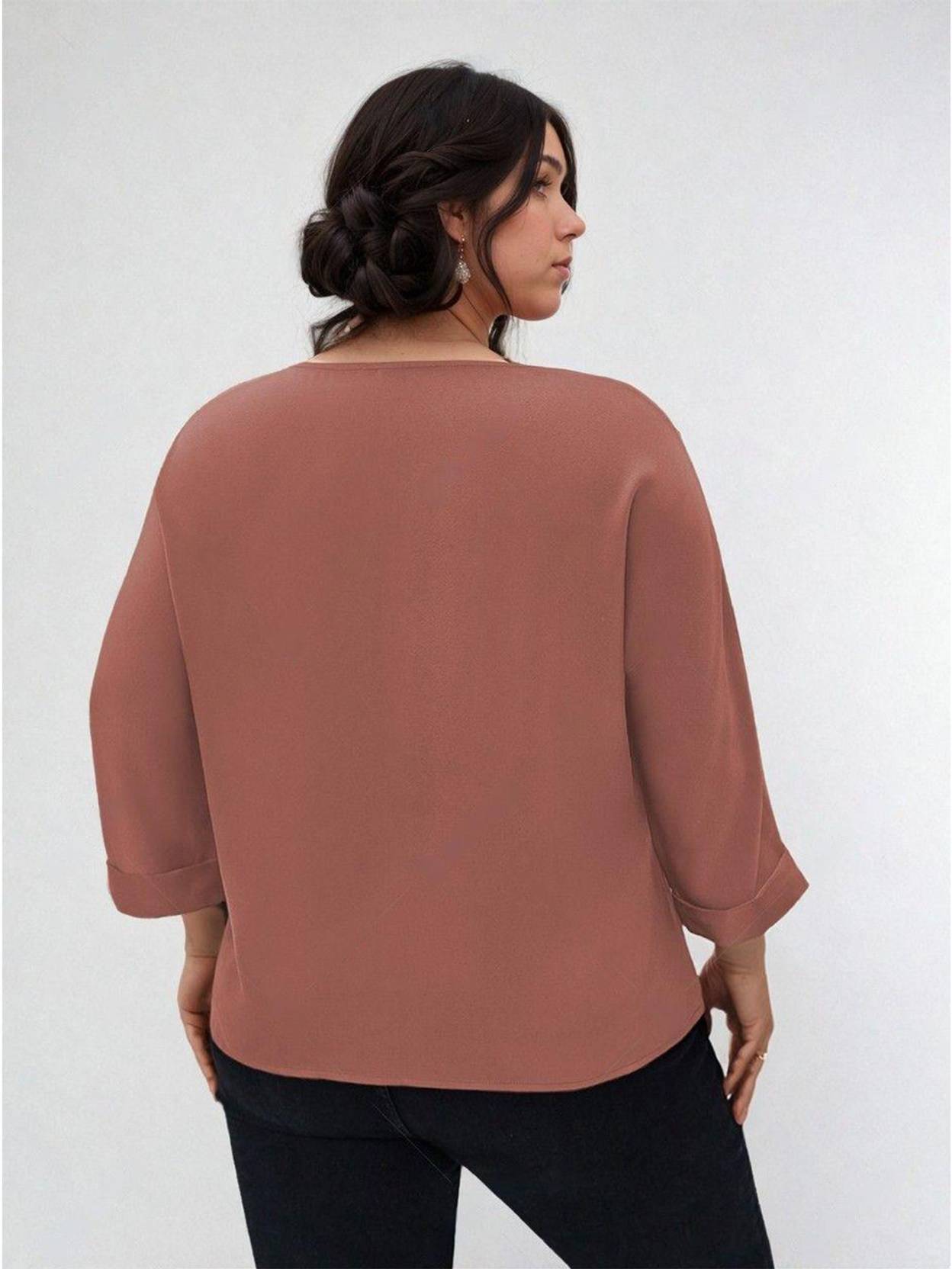 KOTTY Casual Regular Sleeves Solid Women Brown Top