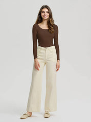 KOTTY  Casual Regular Sleeves Solid Women Brown Top