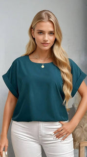 KOTTY Casual Regular Sleeves Solid Women Green Top