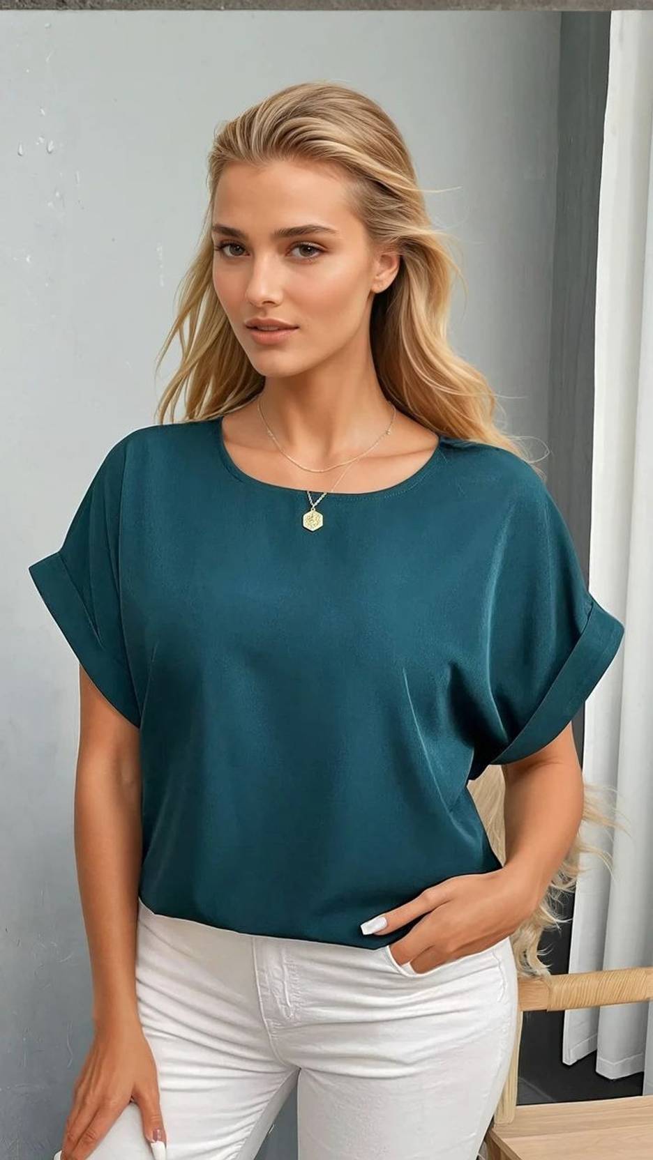 KOTTY Casual Regular Sleeves Solid Women Green Top