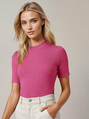 KOTTY  Casual Regular Sleeves Solid Women Pink Top