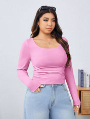 KOTTY Casual Regular Sleeves Solid Women Pink Top