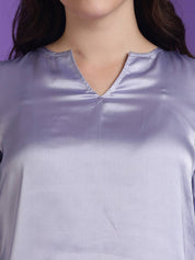 KOTTY Casual Regular Sleeves Solid Women Purple Top