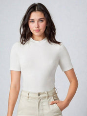 KOTTY  Casual Regular Sleeves Solid Women White Top