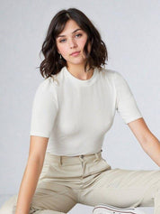 KOTTY  Casual Regular Sleeves Solid Women White Top