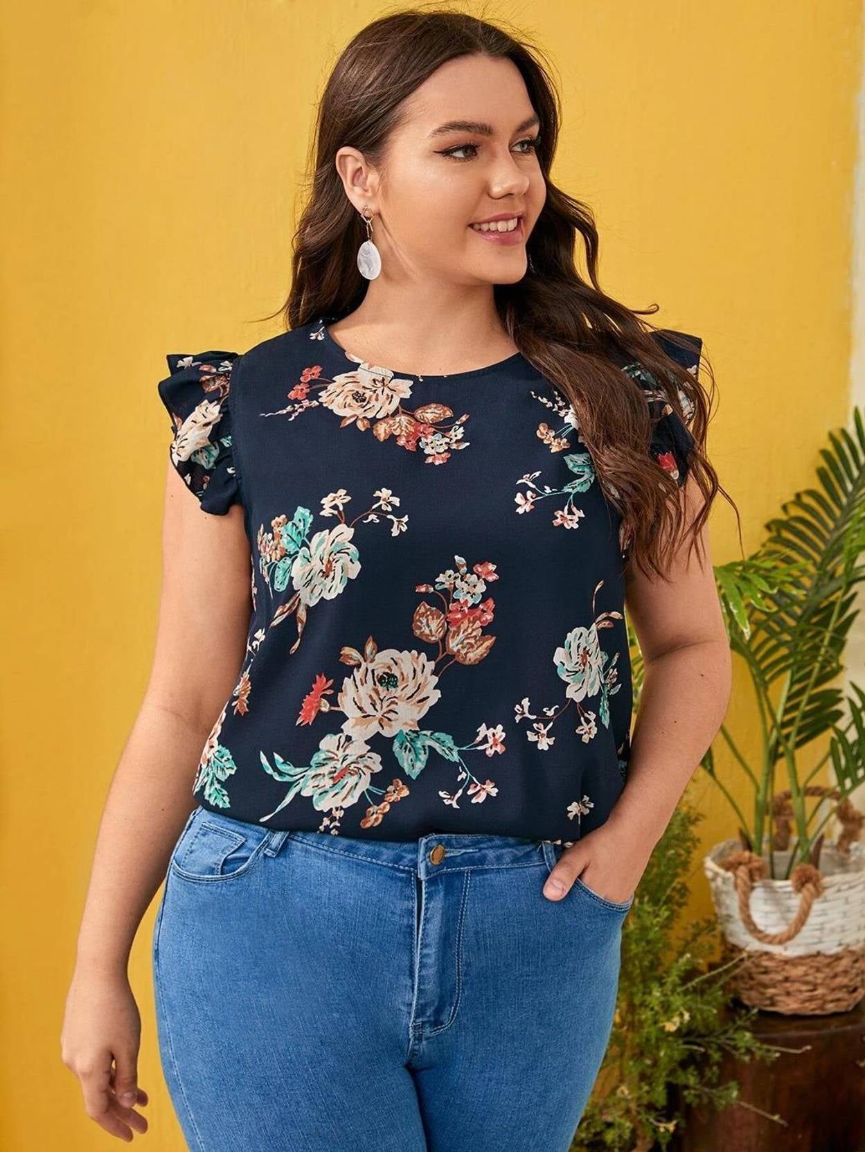 KOTTY Casual Ruffled Sleeves Printed Women Multicolor Top