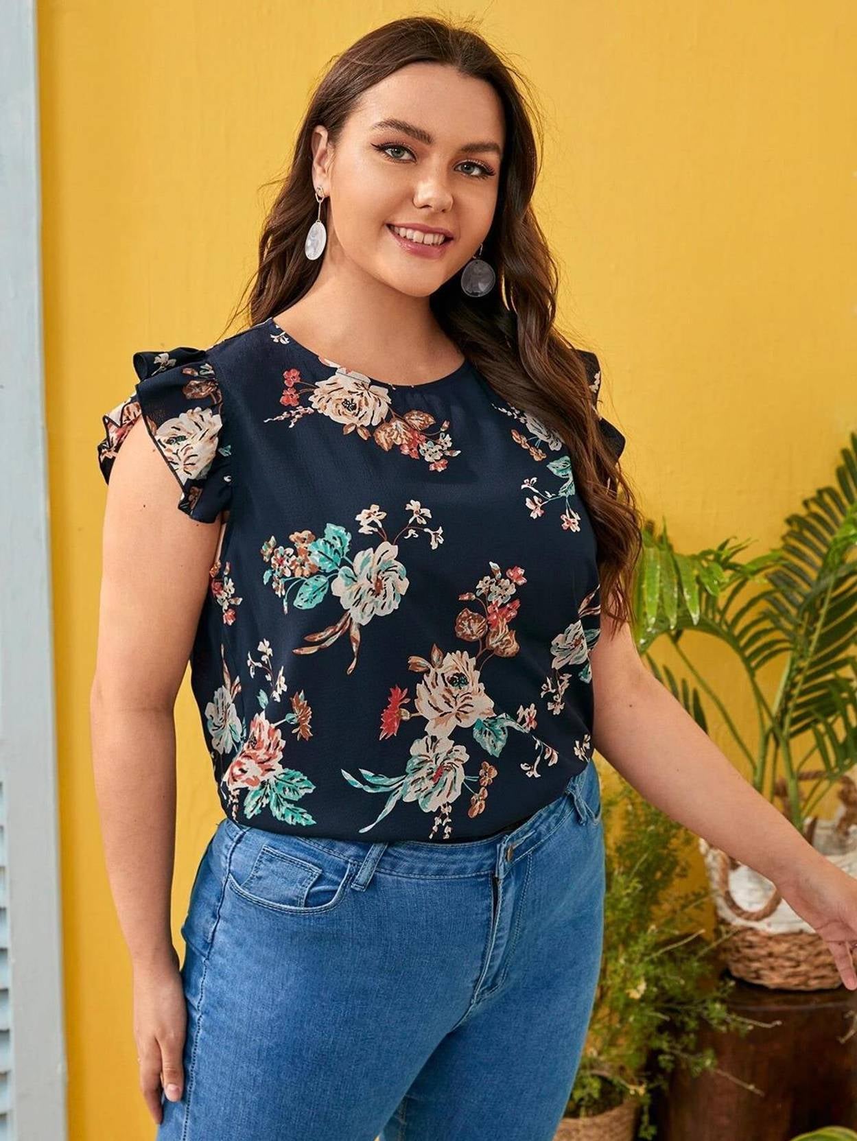 KOTTY Casual Ruffled Sleeves Printed Women Multicolor Top