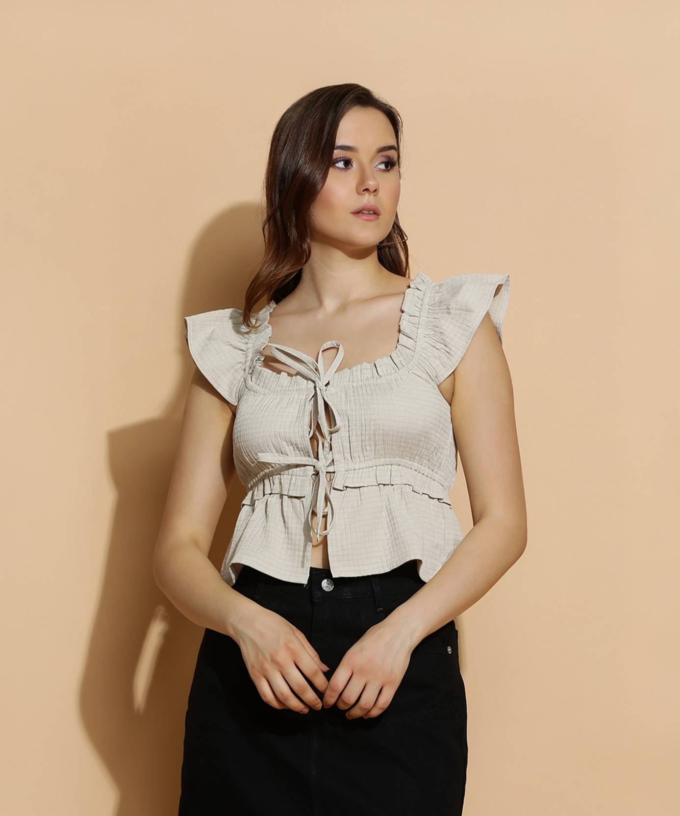 CasualRuffledSleevesSolidWomenBeigeTop-0_jpg.jpg