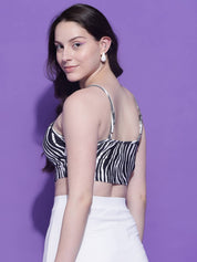 KOTTY Casual Shoulder Straps Animal Print Women Multicolor Top
