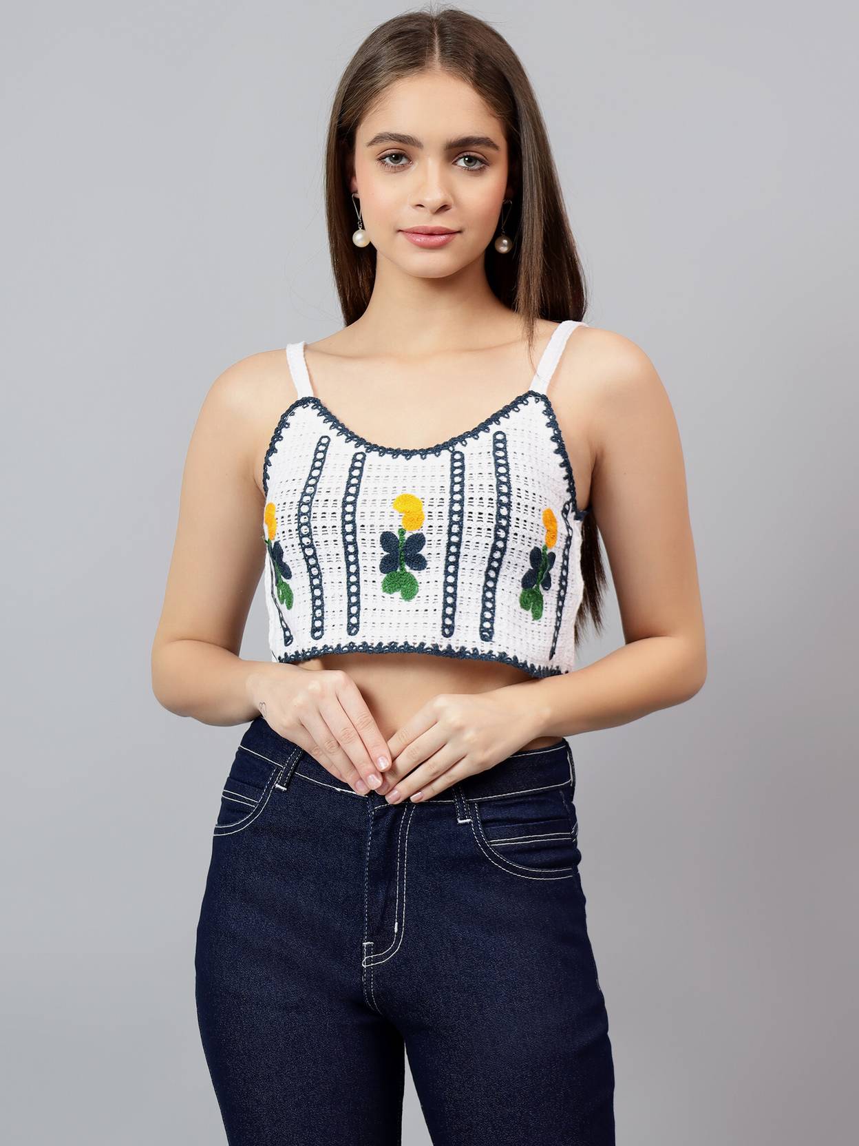 KOTTY Casual Sleeveless Embellished Women Multicolor Top