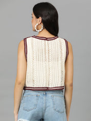 KOTTY Casual Sleeveless Embellished Women Multicolor Top