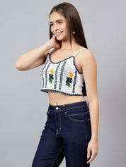 KOTTY Casual Sleeveless Embellished Women Multicolor Top