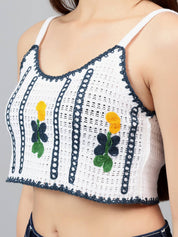 KOTTY Casual Sleeveless Embellished Women Multicolor Top