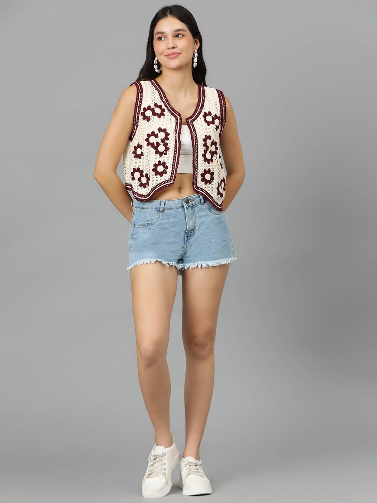 KOTTY Casual Sleeveless Embellished Women Multicolor Top
