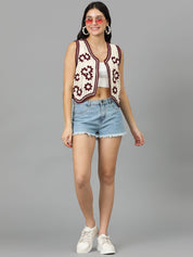 KOTTY Casual Sleeveless Embellished Women Multicolor Top
