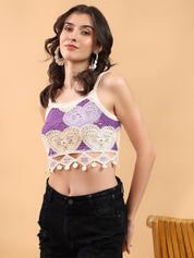 KOTTY Casual Sleeveless Embroidered Women Multicolor Top