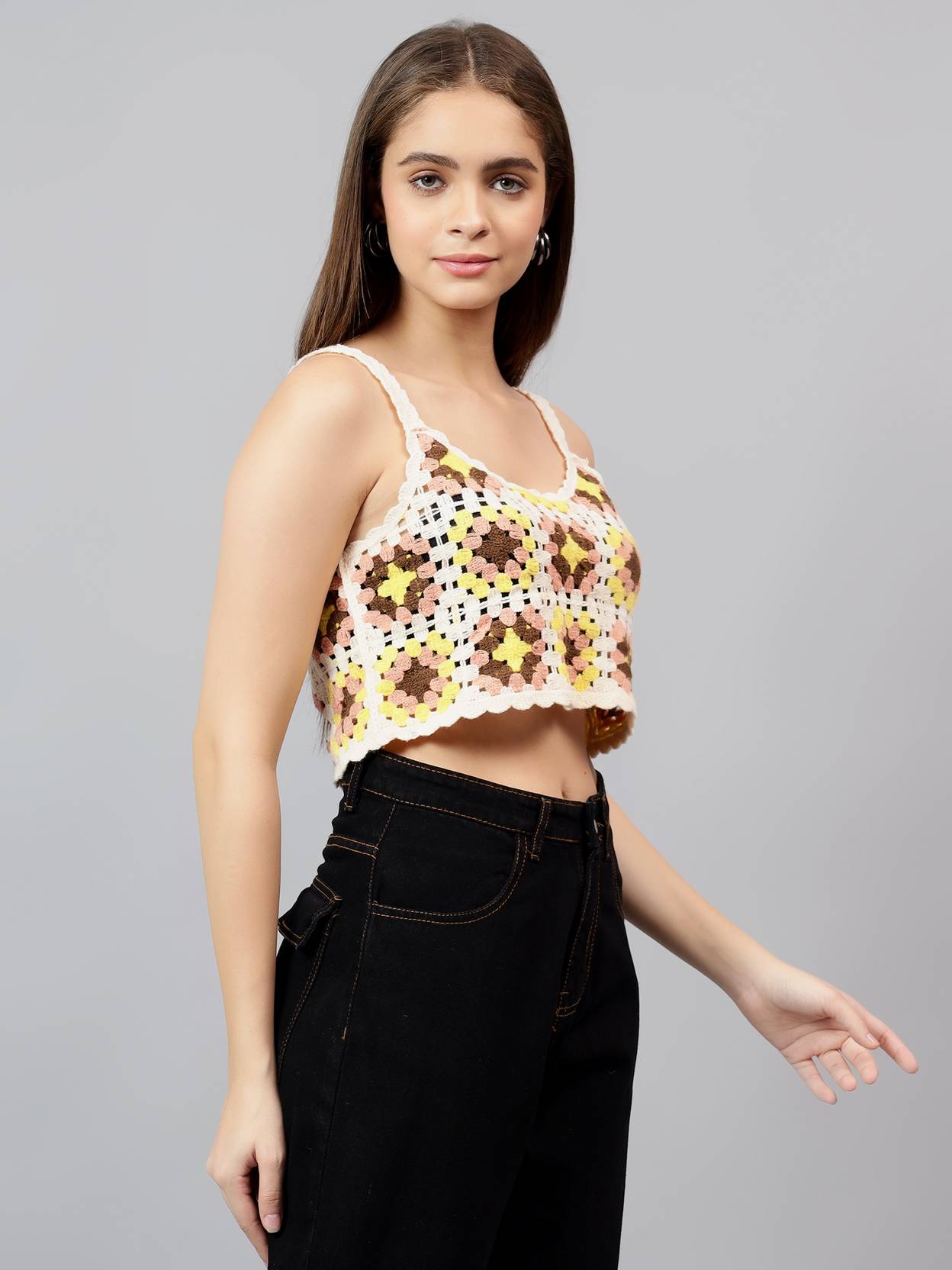 KOTTY Casual Sleeveless Embroidered Women Multicolor Top