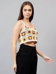 KOTTY Casual Sleeveless Embroidered Women Multicolor Top