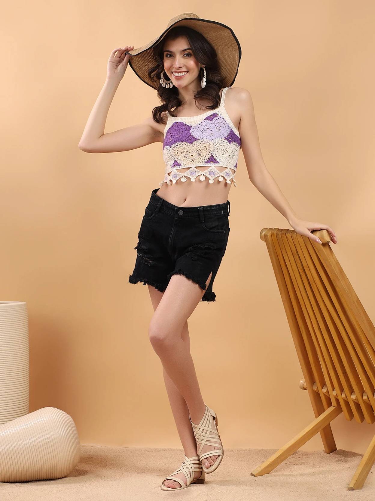KOTTY Casual Sleeveless Embroidered Women Multicolor Top