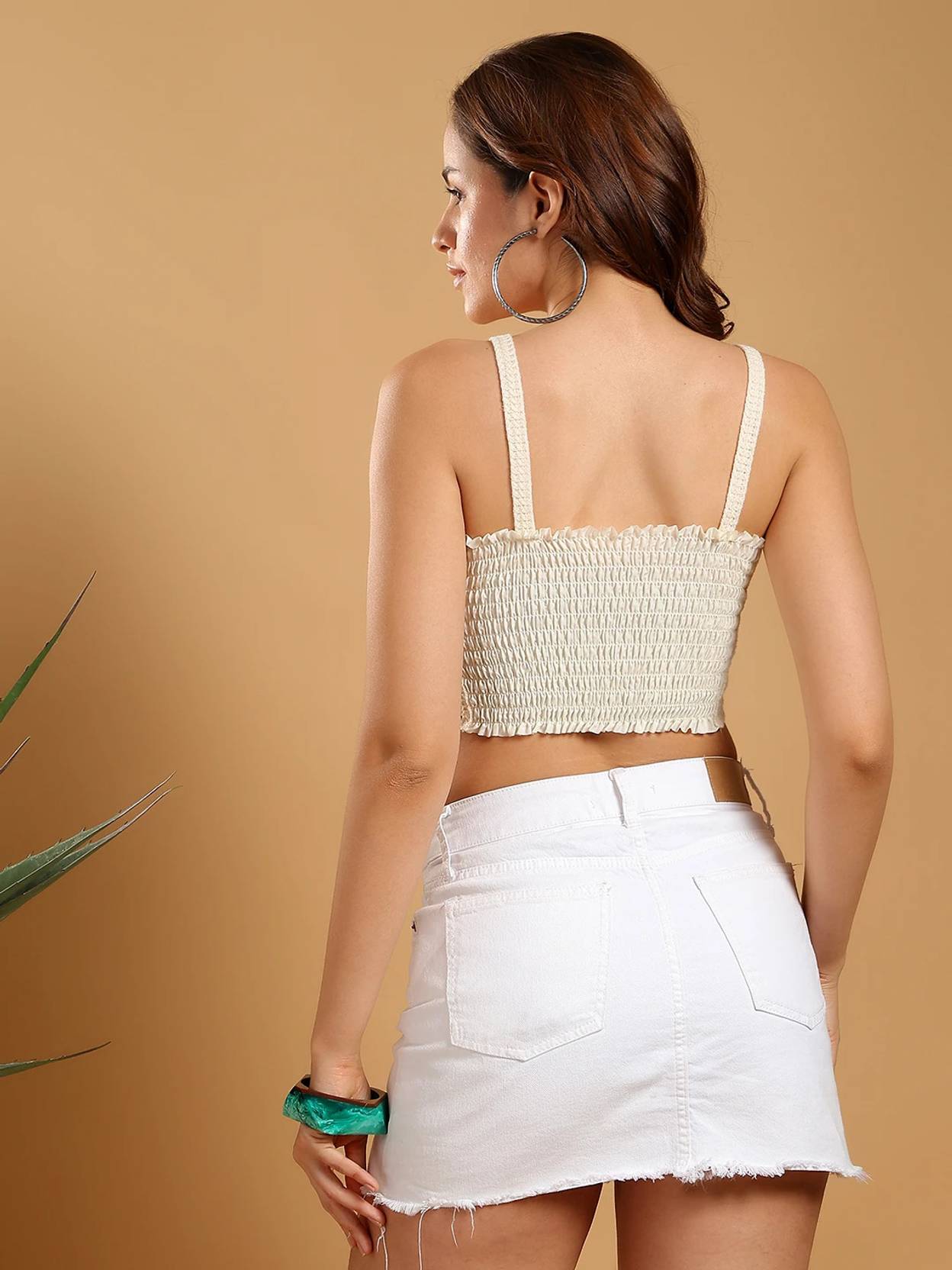 KOTTY Casual Sleeveless Graphic Print Women Beige Top