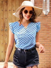 KOTTY  Casual Sleeveless Printed Women Light Blue, Black Top