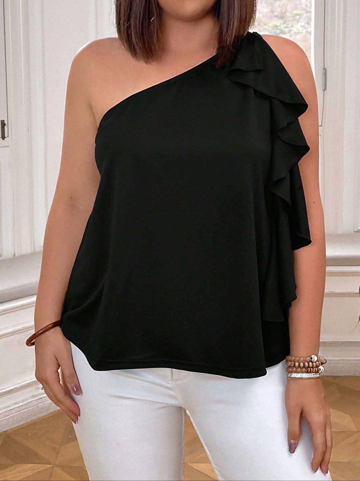 KOTTY Casual Sleeveless Solid Women Black Top