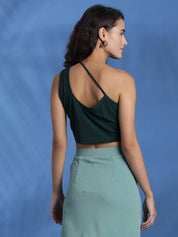 KOTTY Casual Sleeveless Solid Women Green Top
