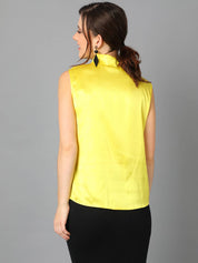 KOTTY  Casual Sleeveless Solid Women Yellow Top