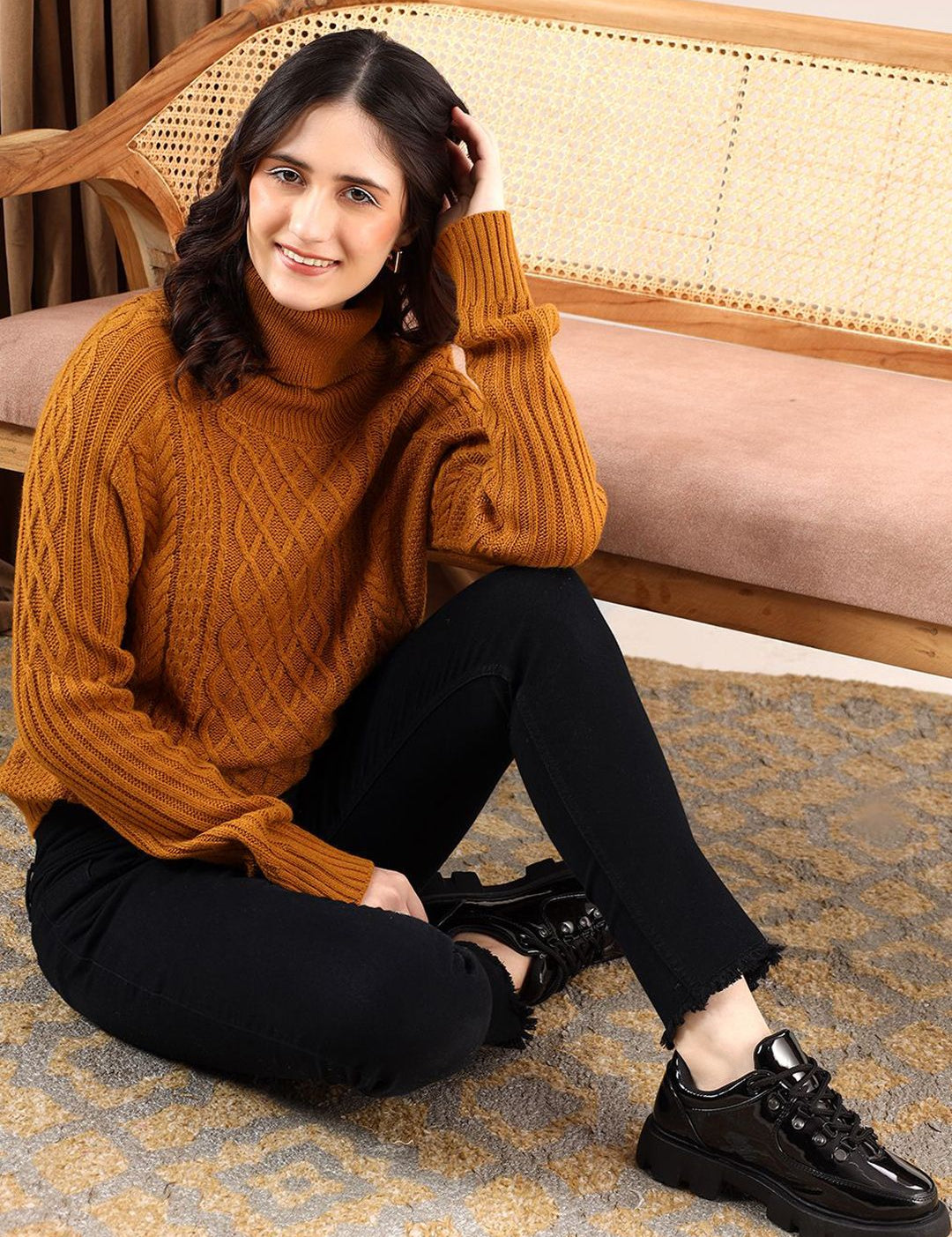 Kotty Women Cable Knit Pullover Sweater