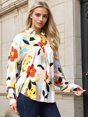 Kotty Women Spread Collar Floral Printed Cotton Casual Shirt