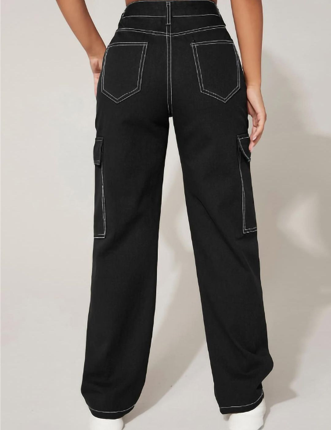 Kotty Women Regular Fit High-Rise Stretchable Cargos Style Jeans