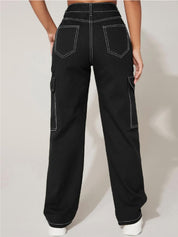 Kotty Women Regular Fit High-Rise Stretchable Cargos Style Jeans