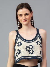 Kotty Women Self Design Scoop Neck Cotton Top