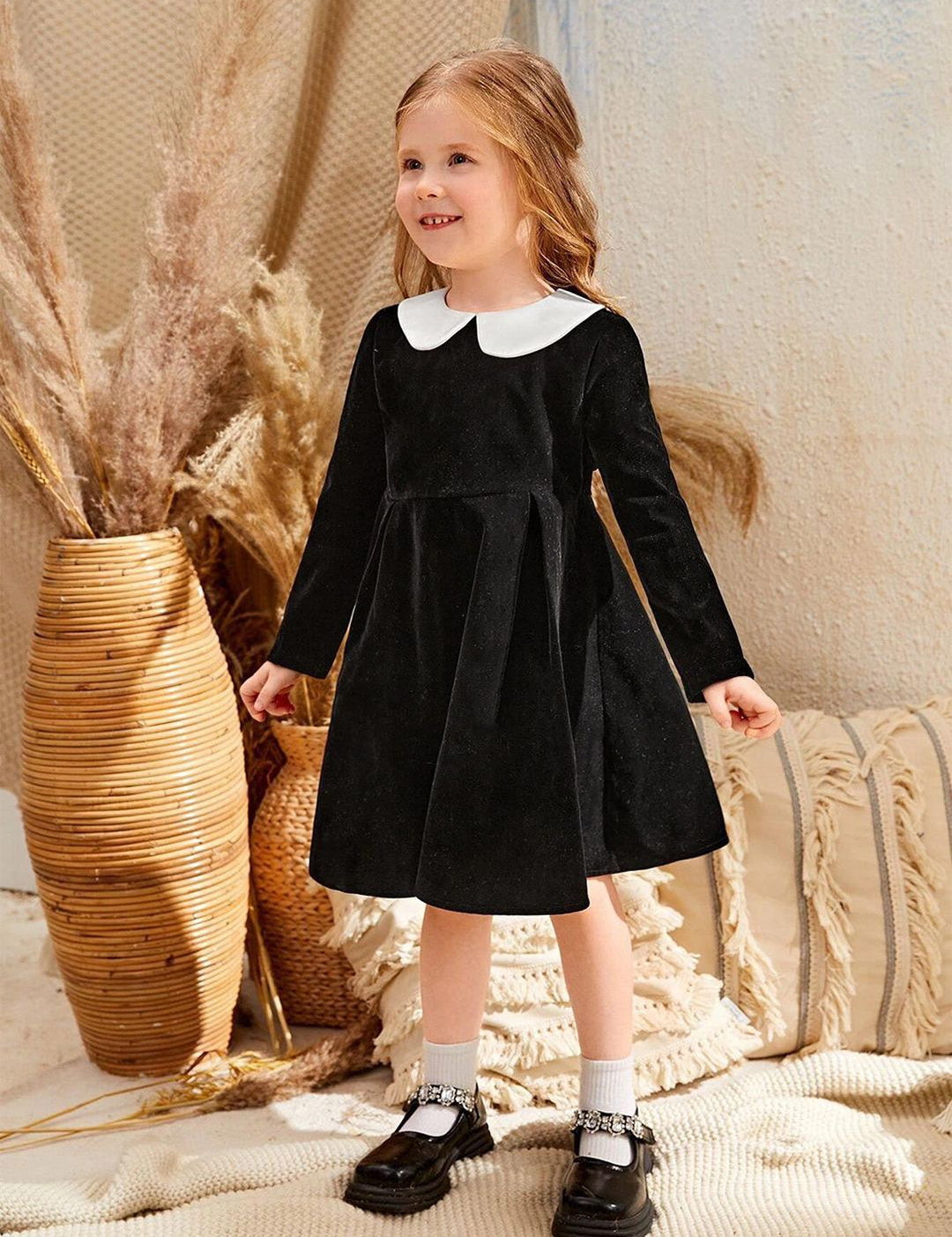 Kotty Peter Pan Collar Fit & Flare Midi Dress