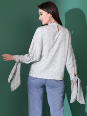 Kotty Women Abstract Printed High Neck  Top