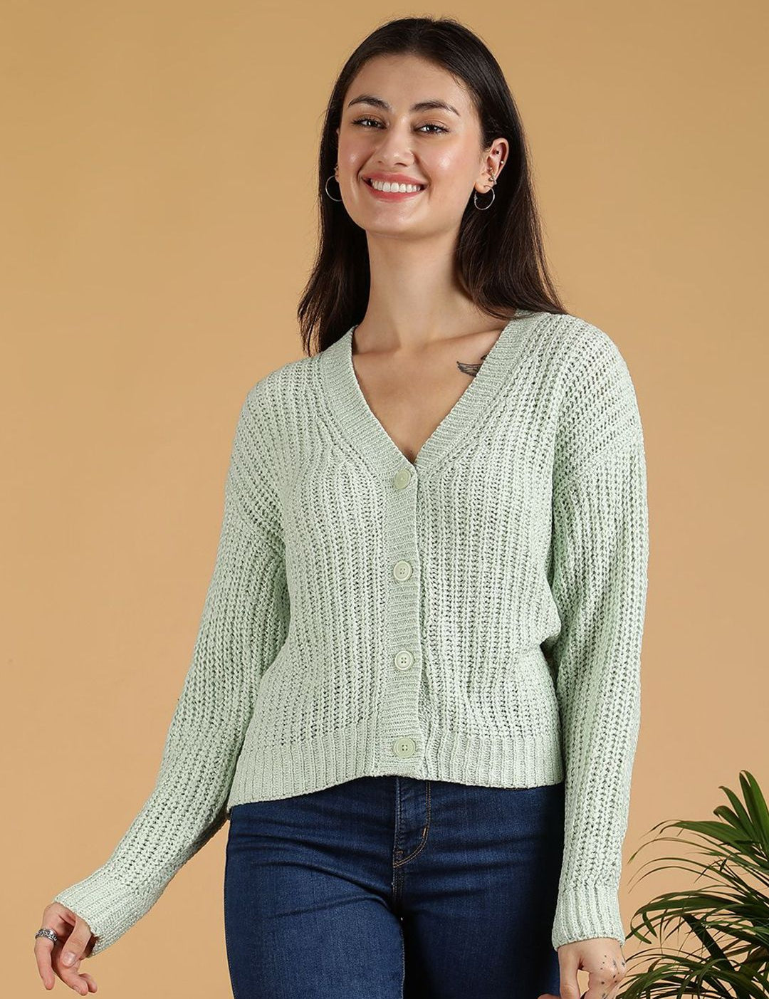 Kotty Women Cotton Ribbed Sweater