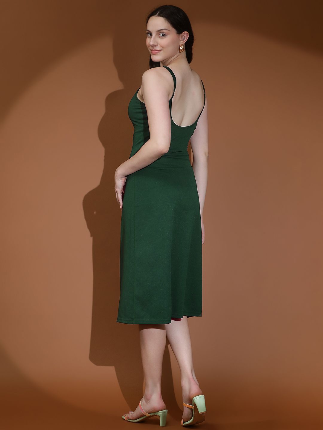 Kotty Women Solid A-Line Midi Dress